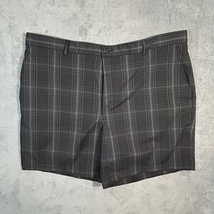 Slazenger Mens Plaid Golf Shorts Black Grey W42 Stretch Performance Activewear